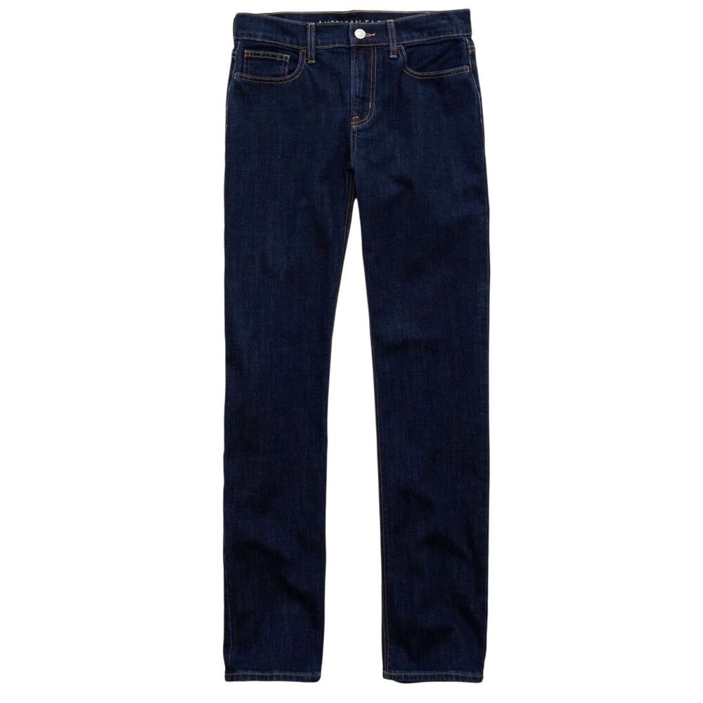 American Eagle Dark Rich Indigo High Rise Straight Jeans